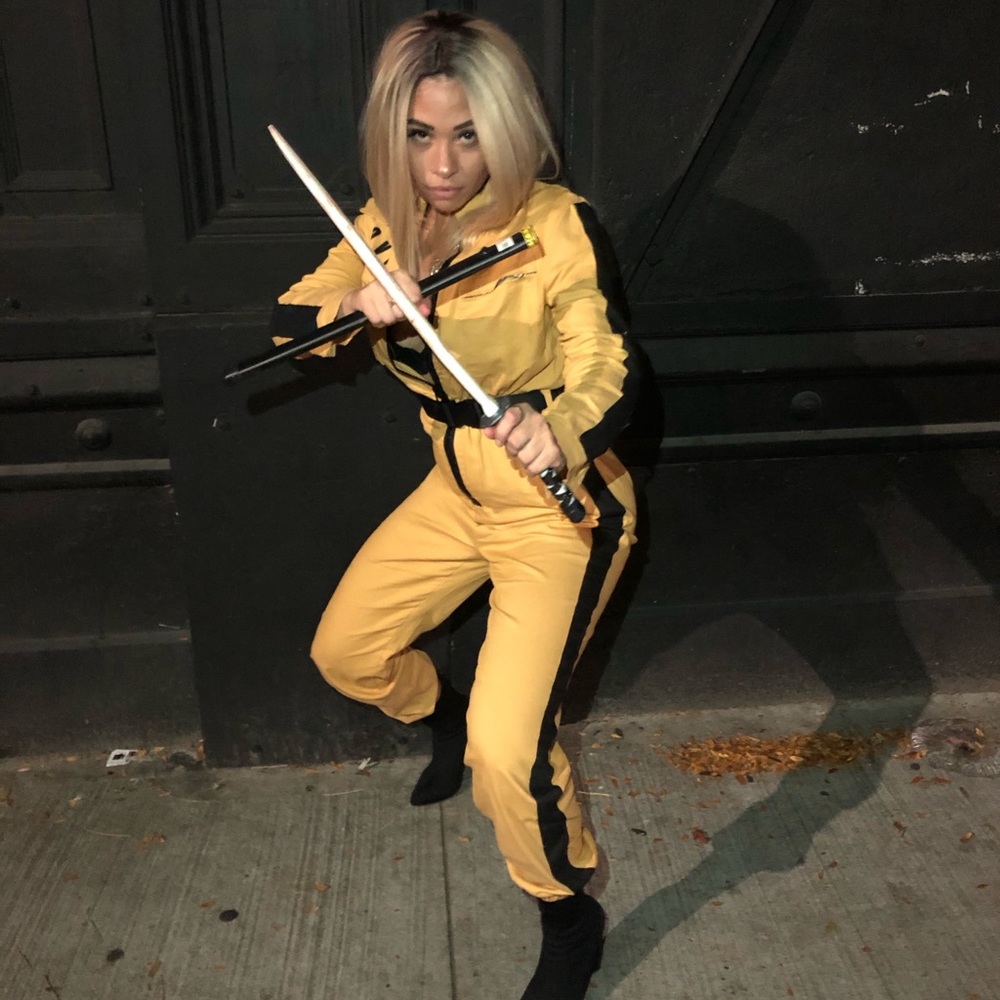 Kill Bill yellow romper & sword